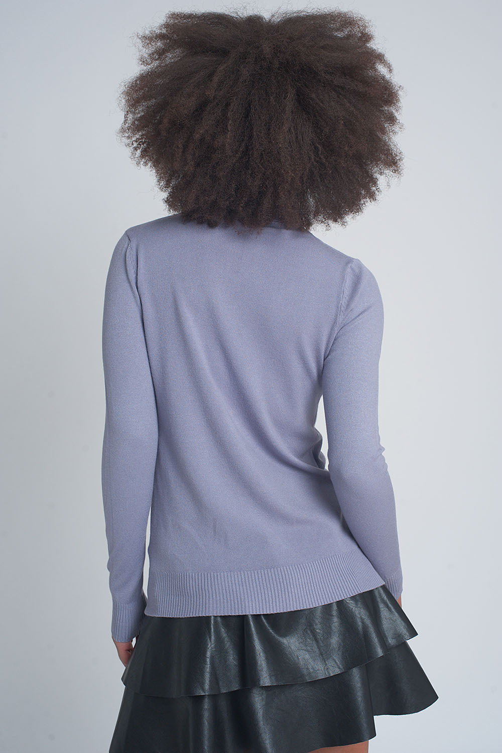 Essentials Roll Neck In Purple knitwear