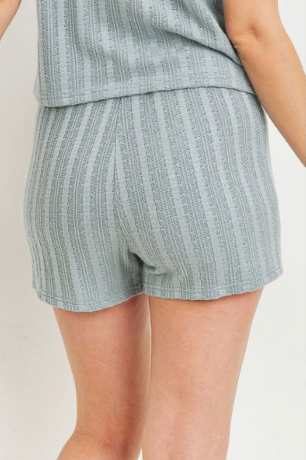 Carmen Textured Knit With Twilll Tape String Shorts