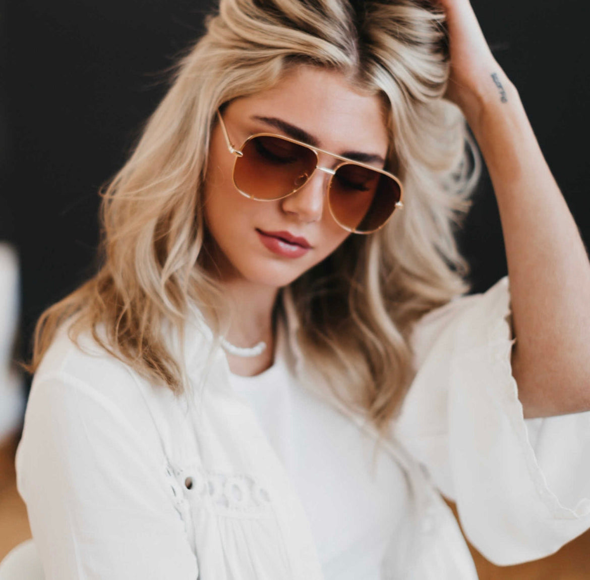 Alexa Aviator Frame Sunglasses