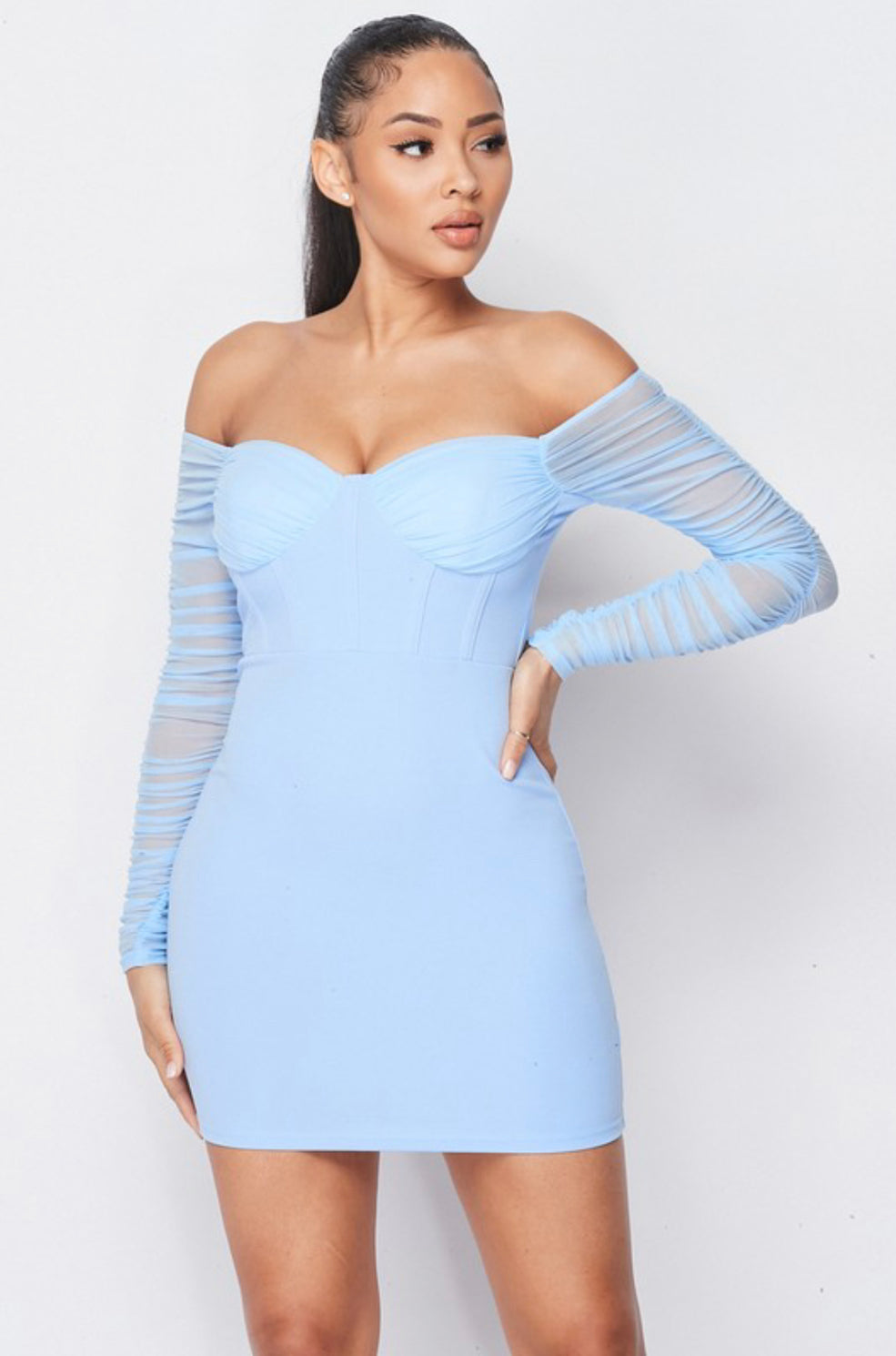 Leticia Sexy Ruched off shoulder Dress