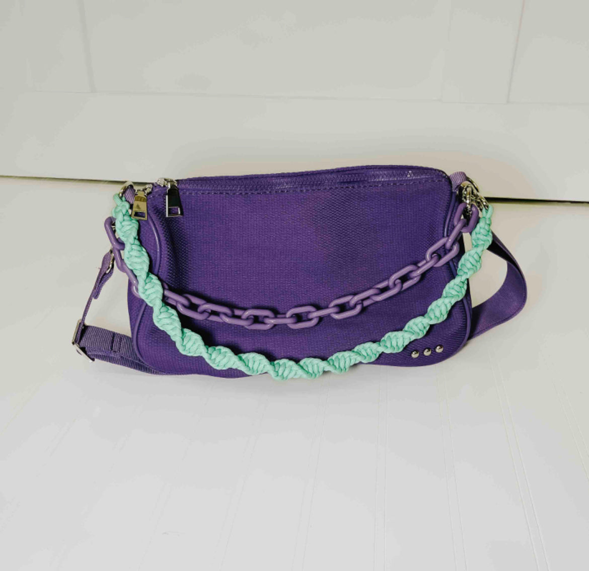 Oh So Neon Crossbody Shoulder Bag - Purple