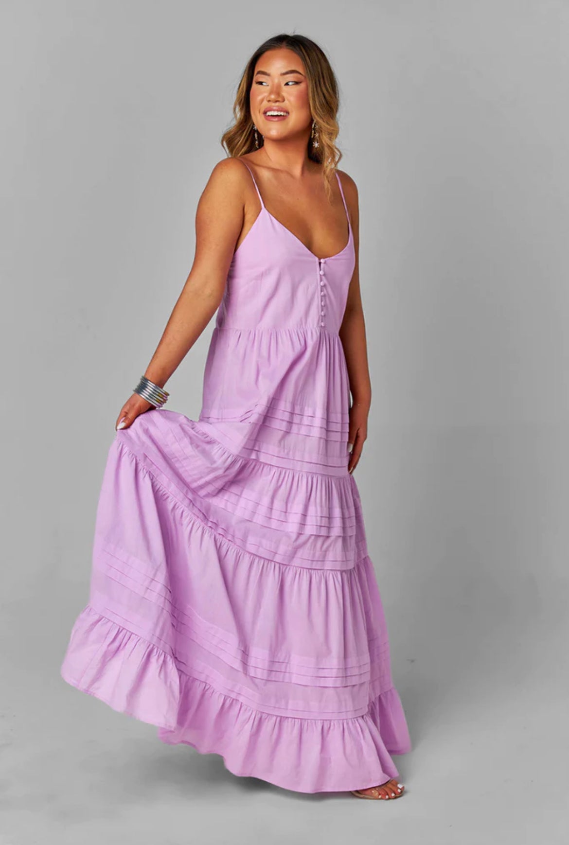 Jaxon Tiered Maxi Dress- Lavender